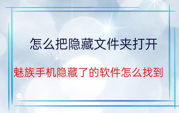 怎么把隐藏文件夹打开 魅族手机隐藏了的软件怎么找到？